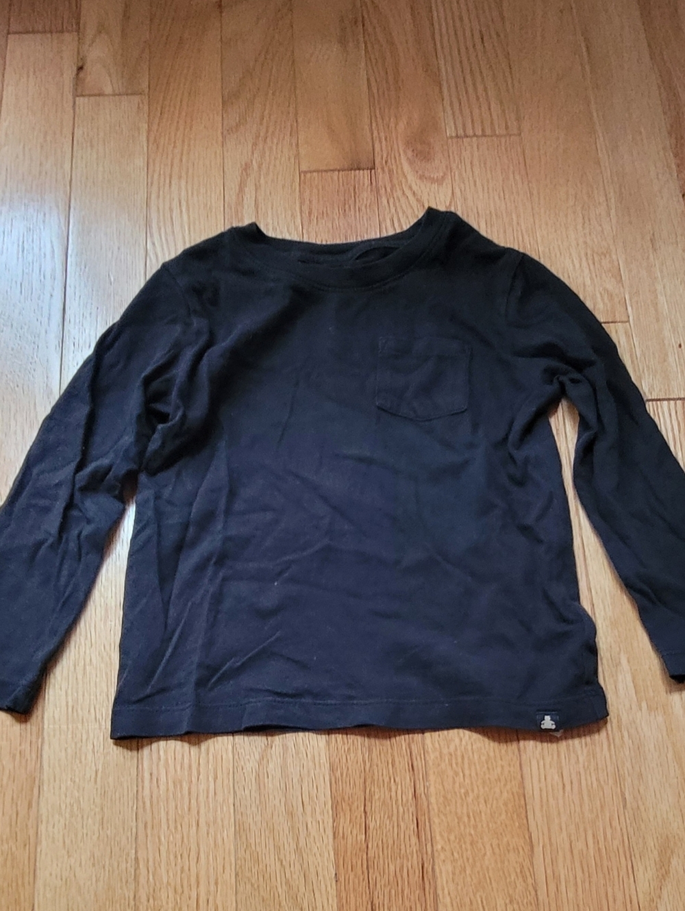 GAP Black Organic Cotton Toddler Long Sleeve Pocket Tee - 3T